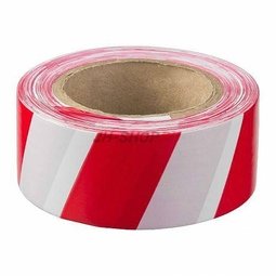 Лента оградительная 50мм*100м бело-красная