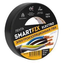 Изолента ПВХ 19 мм * 20м ЧЁРНАЯ SmartFix ELECTRO