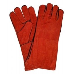 Краги спилковые красные "Трэк"