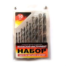 Набор сверл ц/х по металлу (4.0-10,0мм) и по бетону (4*75-10*120мм) в блистере