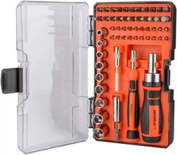 Отвёртка трещоточная со сменными вставками 55 предметов (РН,SL,T, H) в кейсе Автодело