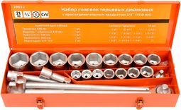 Набор головок 3/4" (7/8"-2") 21 предмет АвтоДело