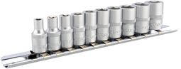 Набор головок 10пр. (1/4", 6-ти гранных 4-13 мм) (планка) Автодело