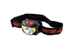 Фонарь налобный аккумуляторный сенсорный (3-и источника) 180Lm, Li-ion 1000mAh (АвтоDело) 44350