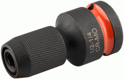 Переход адаптер для бит-вставок ударный 1/2"DR<--<HEX 1/4" (АвтоDело) 44820