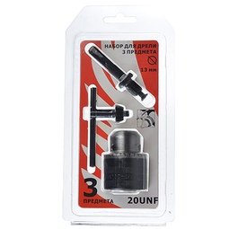 Патрон для дрели с ключом 13мм 20UNF с переходником SDSplus-20 UNF