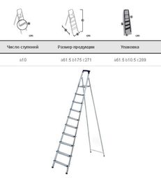 Стремянка оцинкованная 10 ступеней 2,71м